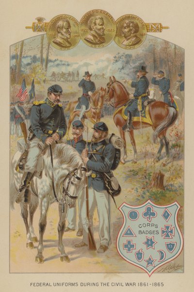 Bundesuniformen des Amerikanischen Bürgerkriegs von Henry Alexander (after) Ogden