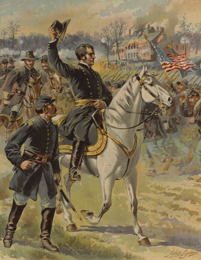 General Hooker in der Schlacht von Chancellorsville, Virginia, Amerikanischer Bürgerkrieg, 3. Mai 1863 von Henry Alexander (after) Ogden