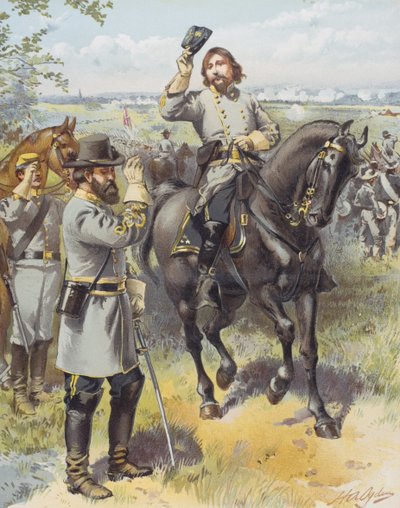 General Pickett nimmt den Befehl zum Angriff von General Longstreet entgegen, Schlacht von Gettysburg, 3. Juli 1863 von Henry Alexander (after) Ogden