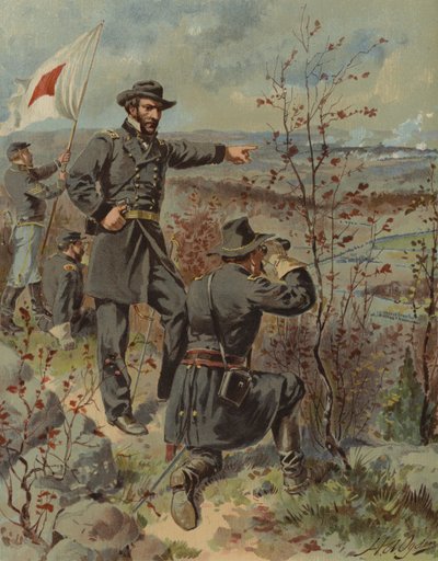 General Sherman am Kenesaw Mountain, Georgia, Amerikanischer Bürgerkrieg, 4. Oktober 1864 (Chromolithografie) von Henry Alexander (after) Ogden