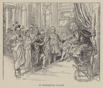 Empfang der Creek-Indianer durch König Georg II. im Kensington Palace von Henry Alexander (after) Ogden
