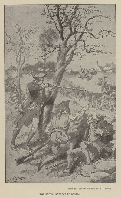 Der britische Rückzug nach Boston von Henry Alexander (after) Ogden
