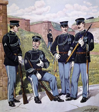 US-Infanterie in Paradeuniform 1902-07 bewaffnet mit US-Magazin-Gewehr Modell 1903 von Henry Alexander (after) Ogden