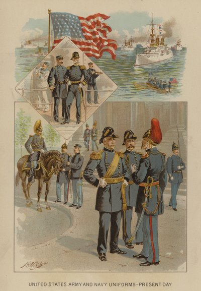 Uniformen der US-Armee und -Marine - Gegenwart von Henry Alexander (after) Ogden