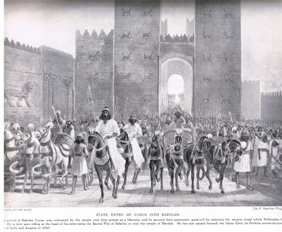Einzug des Kyros in Babylon, Illustration aus 