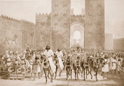 Einzug des Kyros in Babylon, Illustration aus 