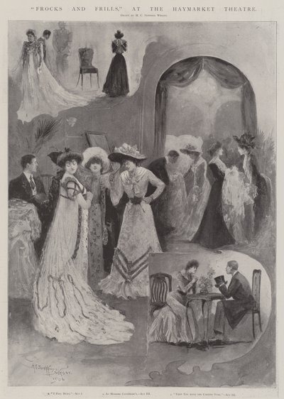 Kleider und Rüschen, im Haymarket Theatre von Henry Charles Seppings Wright