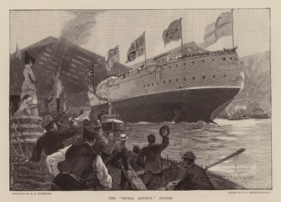 HMS Royal Arthur schwimmend von Henry Charles Seppings Wright