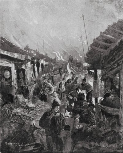 Die Plünderung von Peking durch den Rebellen Li von Henry Charles Seppings Wright