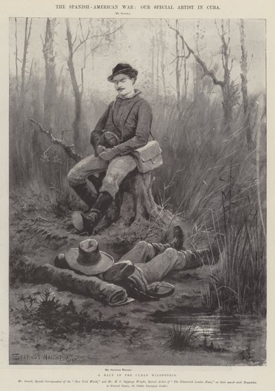 Der Spanisch-Amerikanische Krieg, eine Pause in der kubanischen Wildnis von Henry Charles Seppings Wright