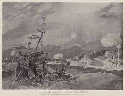Der Krieg in Korea, ein Seegefecht von Henry Charles Seppings Wright