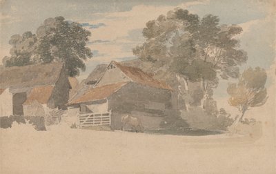 Bauerngebäude mit Bäumen von Henry Edridge