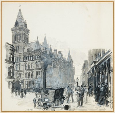 Straßenbau der Stadtverwaltung, Princess Street und Rathaus von Henry Edward Tidmarsh