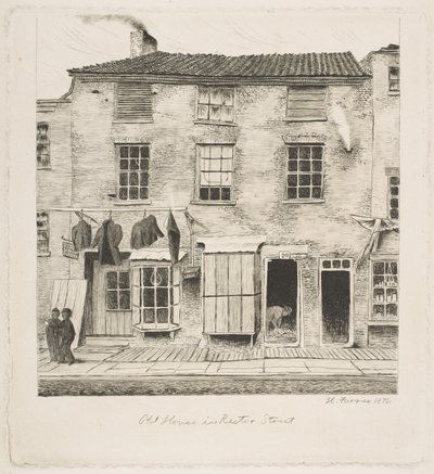 Altes Haus in der Rector Street, aus „Szenen aus dem alten New York“ von Henry Farrer