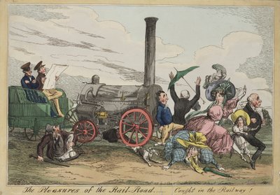 Die Freuden der Eisenbahn - Gefangen in der Eisenbahn!, ca. 1840 von Henry Heath