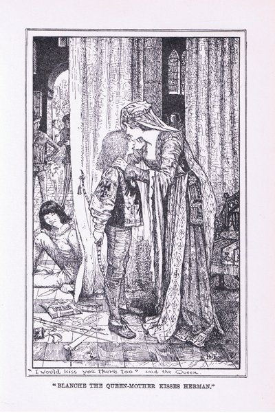 Blanche, die Königinmutter, küsst Hermann, 1912 von Henry Justice Ford