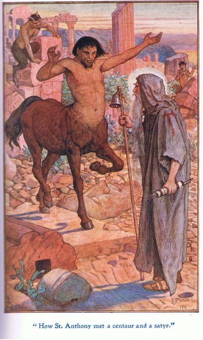 Wie der heilige Antonius einen Zentaur und einen Satyr traf von Henry Justice Ford
