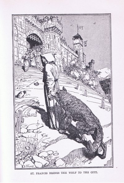 St. Franziskus bringt den Wolf in die Stadt, 1912 von Henry Justice Ford