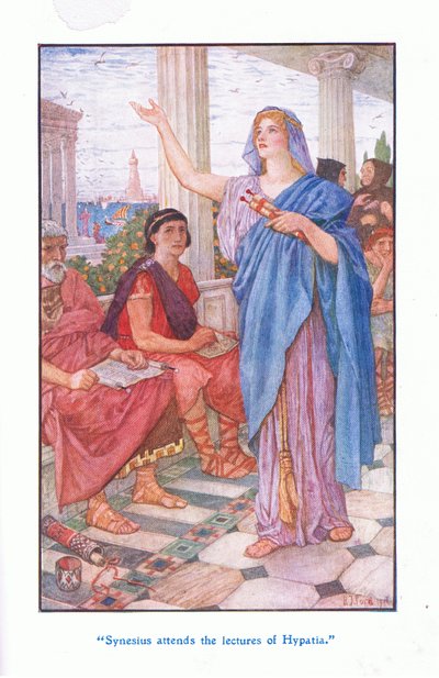 Synesius besucht die Vorlesungen von Hypatia, 1912 von Henry Justice Ford