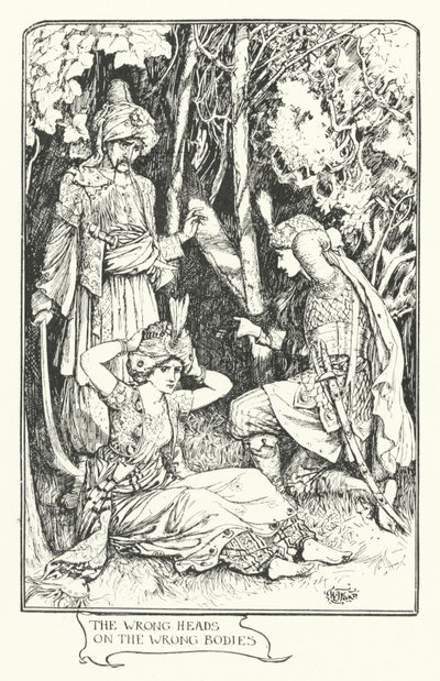 Die falschen Köpfe auf den falschen Körpern (Gravur) von Henry Justice Ford
