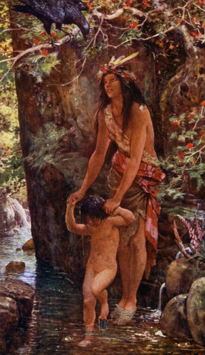 Das Mädchen badete ihn jeden Morgen im Teich von Henry Justice Ford
