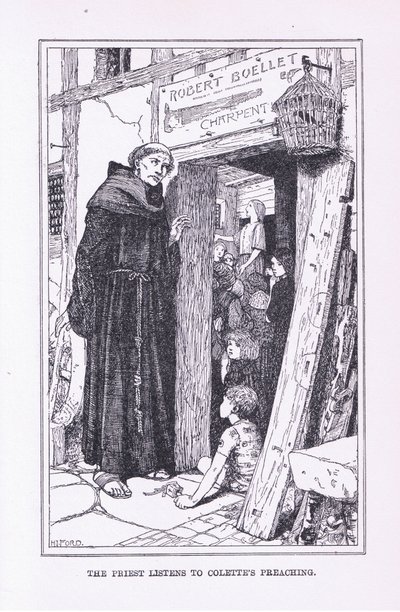 Der Priester hört Colettes Predigt, 1912 von Henry Justice Ford