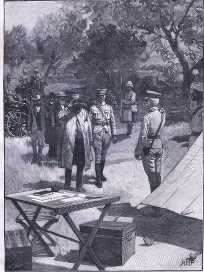 Cronjes Kapitulation, Illustration aus Cassells Geschichte Englands, 1900er Jahre von Henry Marriott Paget