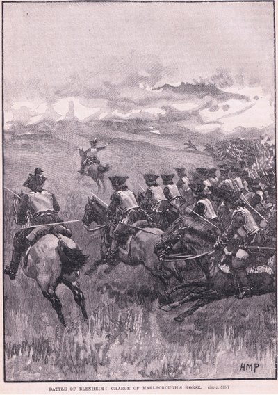Die Schlacht von Blenheim: Angriff der Kavallerie von Marlborough von Henry Marriott Paget