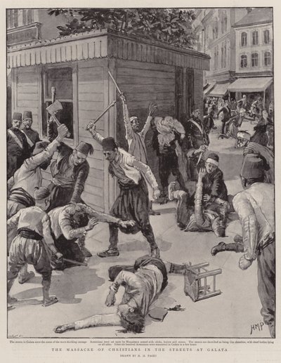 Das Massaker an Christen in den Straßen von Galata von Henry Marriott Paget
