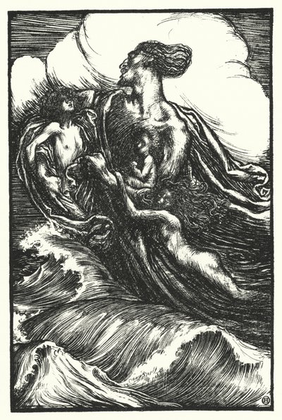 Matthew Arnold Gedicht: Der verlassene Meermann (Gravur) von Henry Ospovat