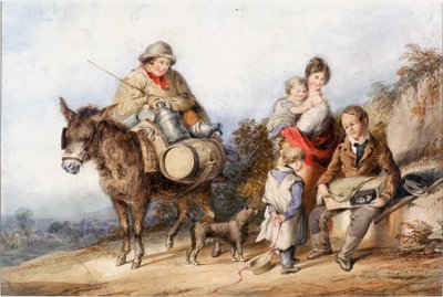 Milchjunge mit Familiengruppe, ca. 1840 von Henry Perlee Parker