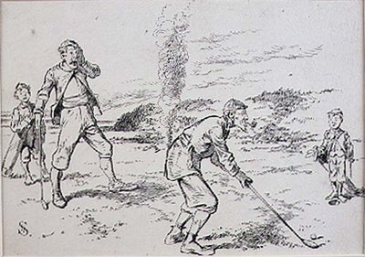 Der zerstreute Golfer, Illustration aus der Zeitschrift 