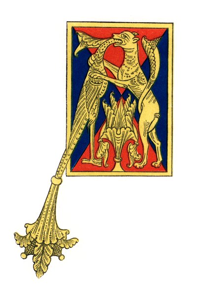 Initialbuchstabe A, 12. Jahrhundert, 1843 von Henry Shaw