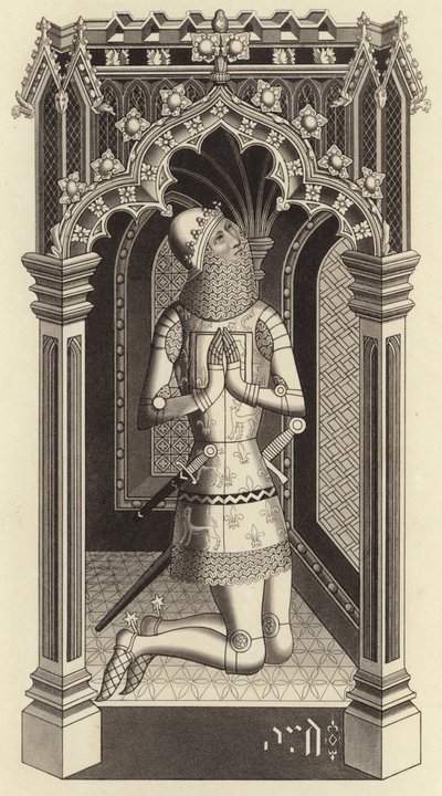 Der Schwarze Prinz, um 1355, aus der St. Stephanskapelle, Westminster von Henry Shaw
