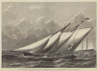 Regatta des Royal Yacht Squadron, Rennen um den Stadtkelch, die Yacht Hildegarde des Prinzen von Wales rundet das Flaggenboot an der Lepe-Boje von Henry Spernon Tozer