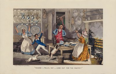 Chaos in der Küche (Farbstich) von Henry Thomas (after) Alken