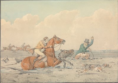 „Manche tun es, manche nicht: Alles nur eine Vorstellung“: In einen Sumpf geraten von Henry Thomas Alken