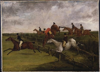 Das große Leicestershire-Hindernisrennen, 12. März 1829: Anzeichen von Not von Henry Thomas Alken