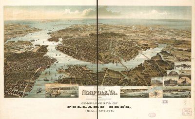 Panorama von Norfolk und Umgebung 1892 von Henry Wellge