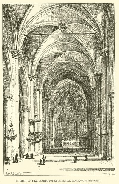 Kirche Sta Maria Sopra Minerva, Rom (Gravur) von Henry William Brewer