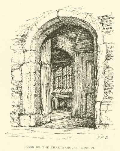 Tür der Kartause, London (Gravur) von Henry William Brewer