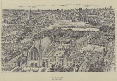 Ely Place, vom Westen von Henry William Brewer