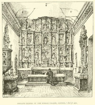 Private Kapelle des Borgia-Palastes, Gandia (Gravur) von Henry William Brewer