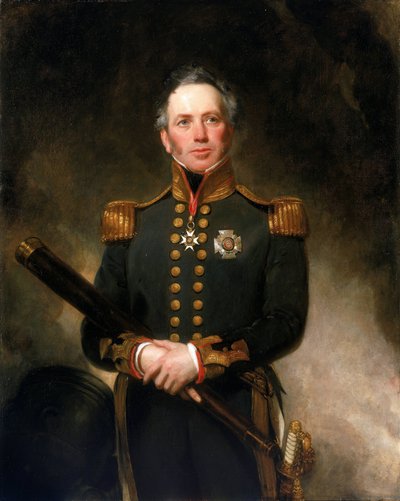 Porträt von Konteradmiral Sir Edward Brace (ca. 1769-1843), der sich in der britischen Marine an den Mittelmeerfronten während der Französischen (1792-1802) und Napoleonischen (1803-1815) Revolutionskriege auszeichnete von Henry William Pickersgill
