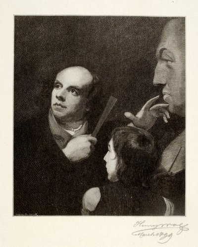 John Flaxman modelliert die Büste von William Hayley von Henry Wolf
