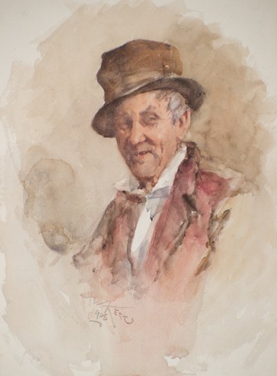 Porträt eines Mannes mit Zylinder von Henry Wright Kerr