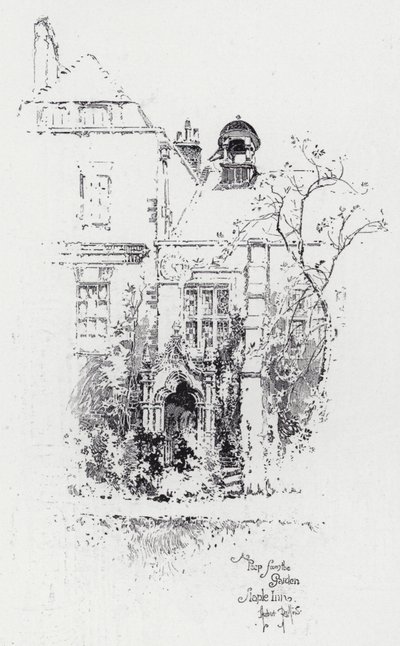 Ein Blick aus dem Garten, Staple Inn von Herbert (after) Railton