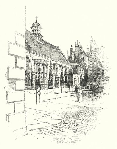 Coney Court, Grays Inn, im Jahr 1780 von Herbert (after) Railton