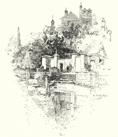 Die Temple Stairs, London, im Jahr 1790 von Herbert (after) Railton