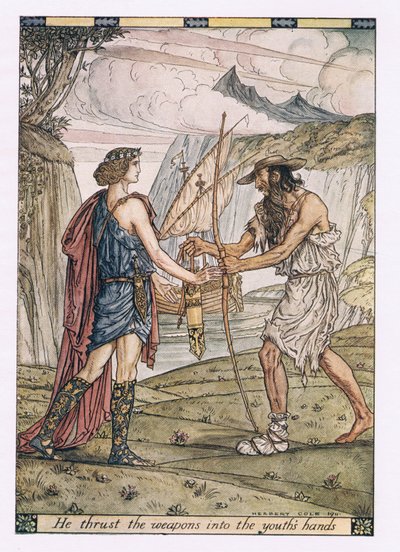 Er stieß die Waffen in die Hand des Jünglings von Herbert Cole